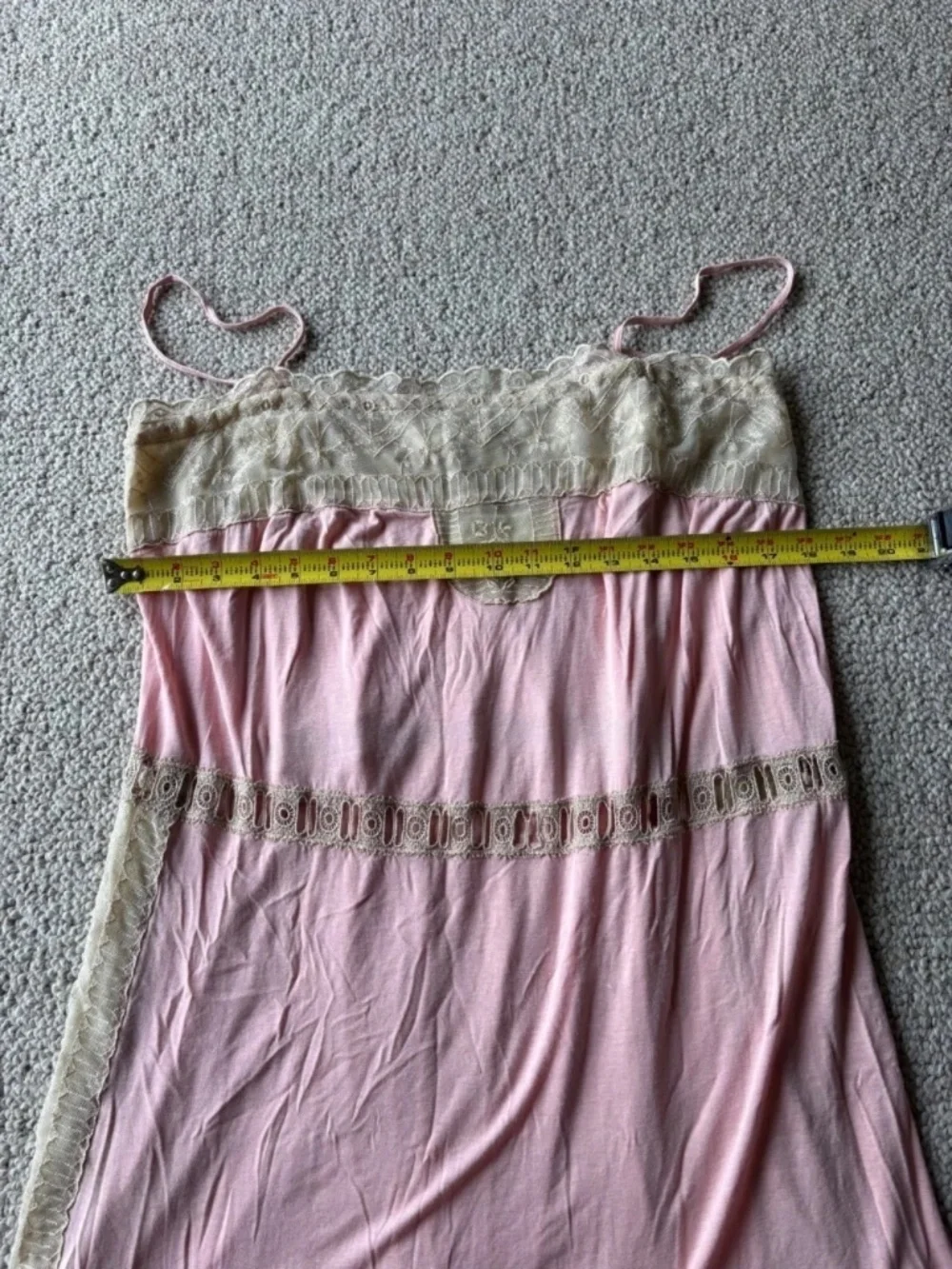 Vintage Ralph Lauren Pink Lace Sleep Tunic Chemise Coquette Cottagecore L Glam